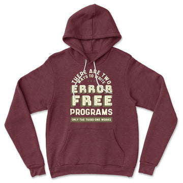 How Many Ways To Write Error Free Programs Hoodie in Heather Maroon color